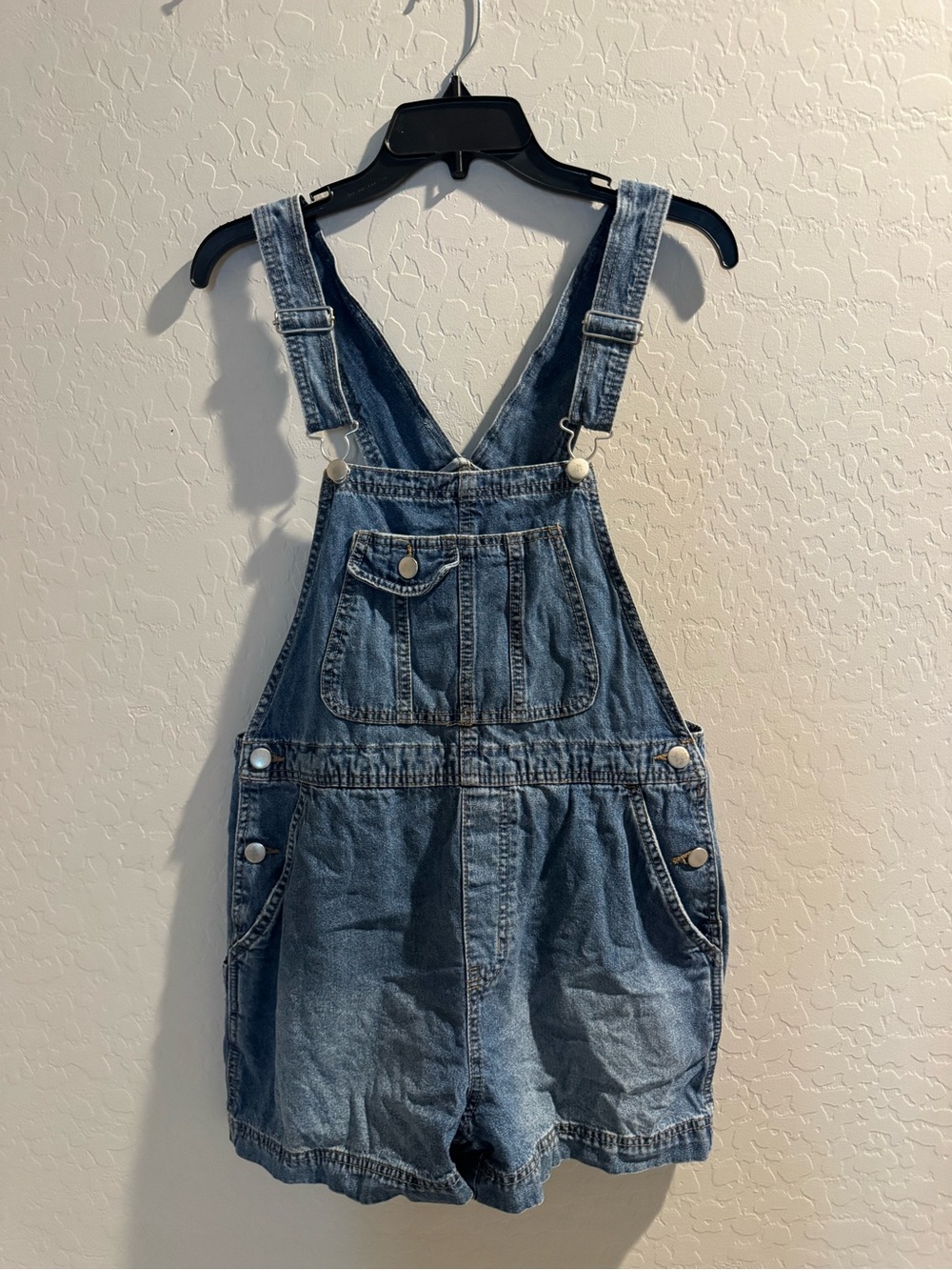 No Boundaries Denim Short Overalls - Blue